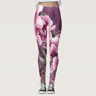 Leggings Motif Symphonique d'Orchidées