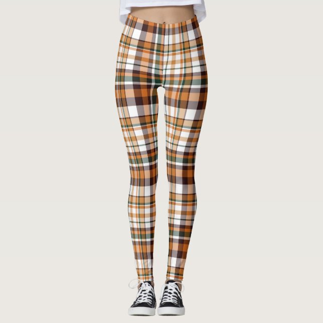 Leggings Motif tartan de Thanksgiving (Devant)