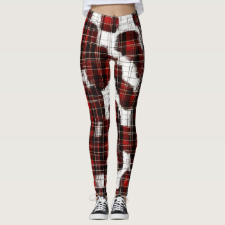 Leggings Motif Tartan Plaid Beige