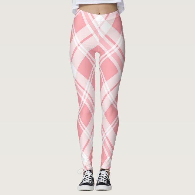 Leggings Motif Tartan rose (Devant)