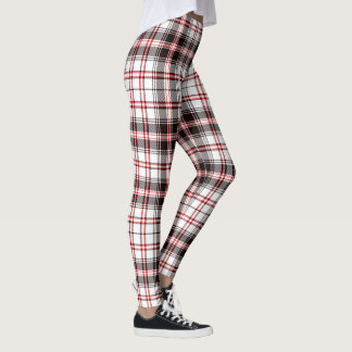 Leggings Motif Tartan Rouge et Noir