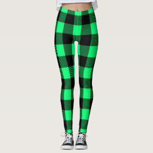 Leggings Motif Tartan vert