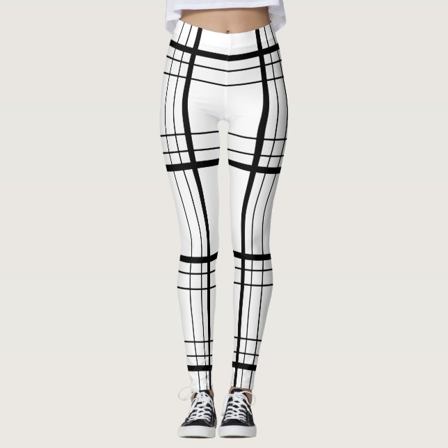 Leggings Motif tatan noir et blanc (Devant)
