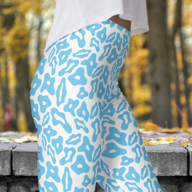 Leggings Motif tendance bleu et blanc (Trendy Blue and White Pattern Leggings)