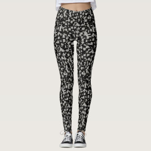 Leggings Motif tendance gris-blanc noir