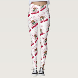 Leggings Motif texte du drapeau de l'état de Californie