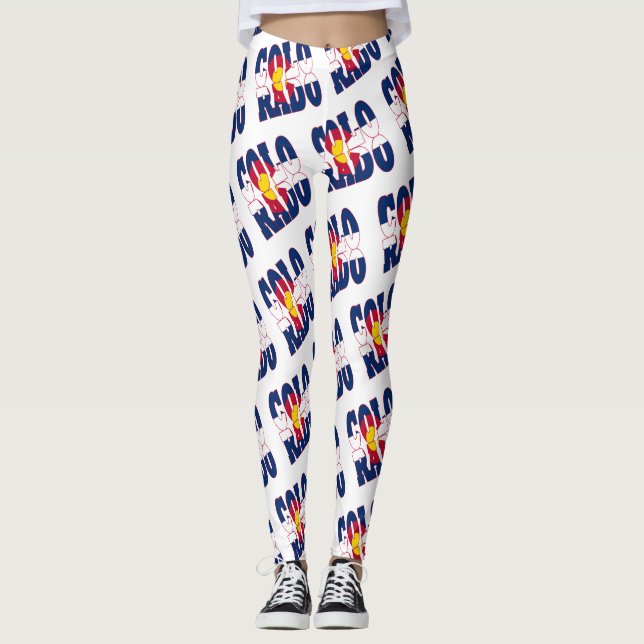 Leggings motif texte du drapeau de l'État du Colorado (Devant)