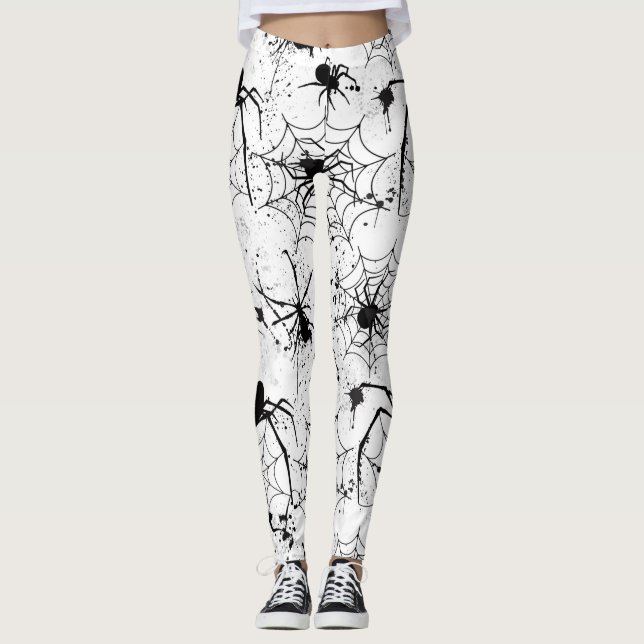 Leggings Motif Toile d'araignée Halloween  (Devant)