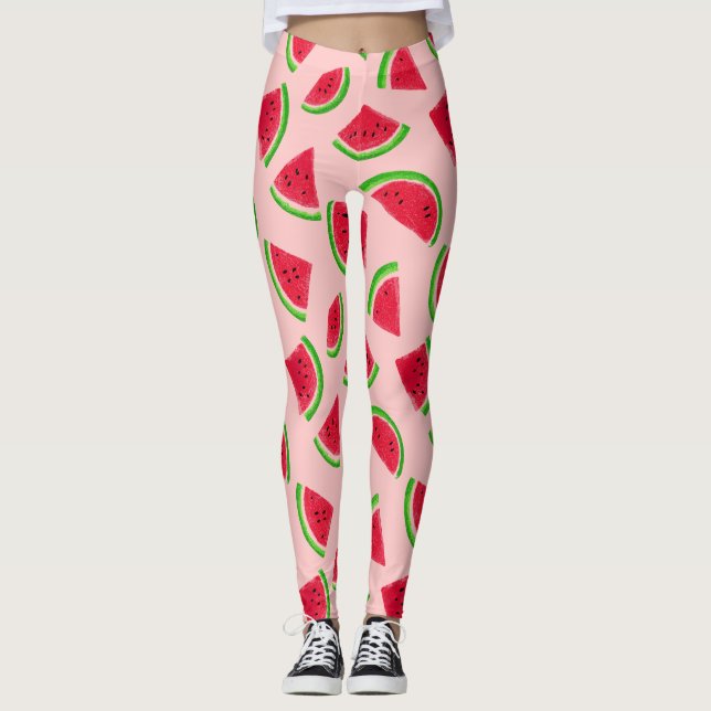 Leggings Motif Tranche de Pastèque (Devant)