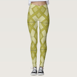 Leggings - Motif treillis en Jaune-Vert