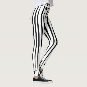 Leggings Motif triangle cercle noir et blanc