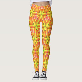 Leggings Motif Triangle Jaune Doré