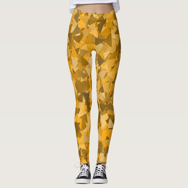Leggings Motif Triangle Orange Marron (Devant)