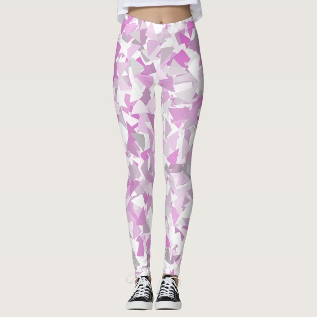 Leggings Motif Triangle Rose Violet (Devant)
