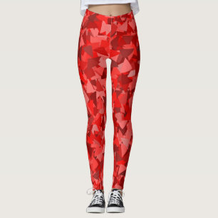 Leggings Motif Triangle Rouge