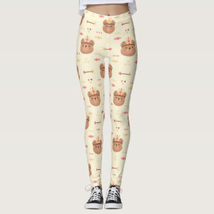 Leggings Motif tribal de l'ours mou