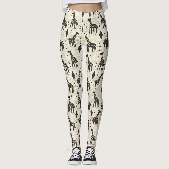 Leggings Motif tribal girafe Boho (Devant)