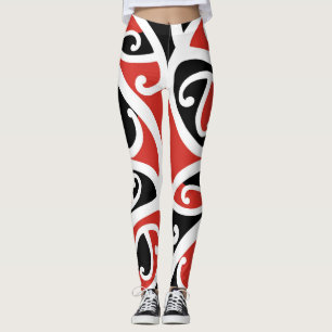 Leggings Motif tribal maori Kowhaiwhai Mangopare