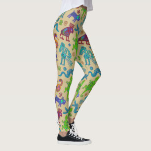 Leggings Motif tribal primitif de la culture mexicaine afri
