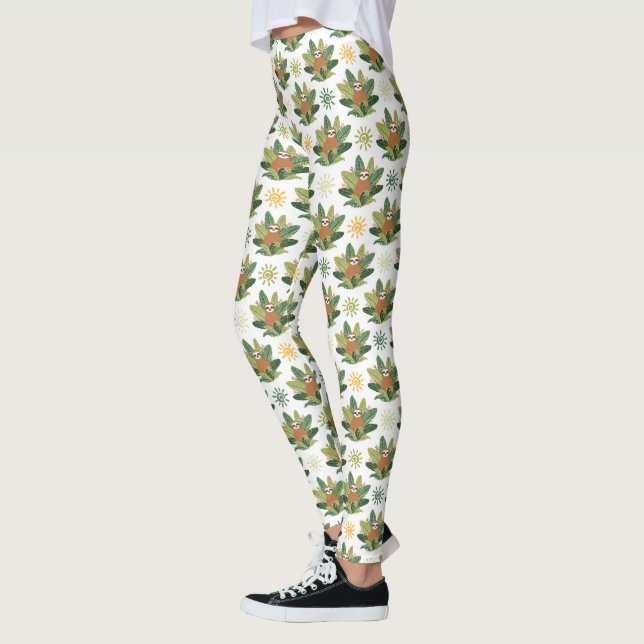 Leggings Motif tropical de paresse (Gauche)