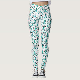 Leggings Motif turquoise de sensibilisation au ruban