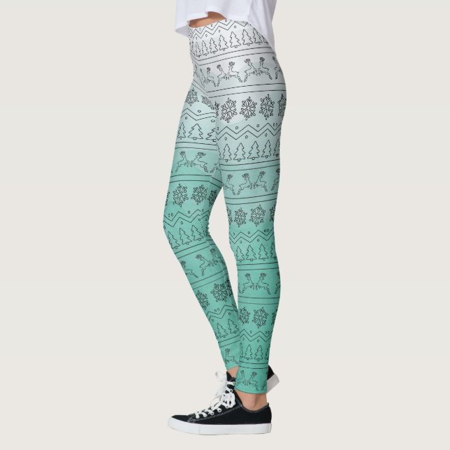 Leggings Motif turquoise Ombre Christmas Sweat (Gauche)