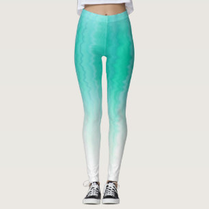Leggings Motif Turquoise Zigzag
