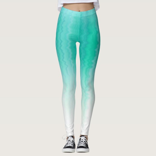 Leggings Motif Turquoise Zigzag (Devant)