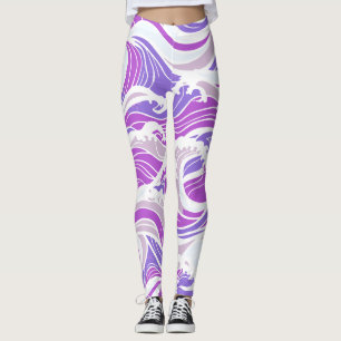 Leggings Motif vague violet
