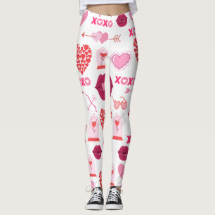 Leggings Motif Valentine`s Day 2024 Arrière - plan avec coe