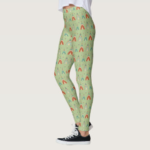 Leggings Motif vert de Teepee d'étape   de Geo de sud-ouest