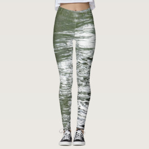 Leggings Motif vert et blanc asymétrique