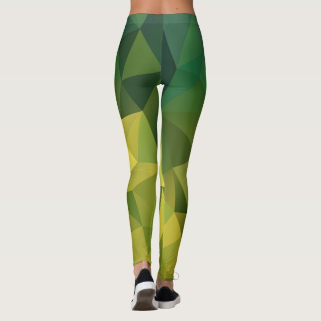 Leggings Motif vert jaune (Dos)