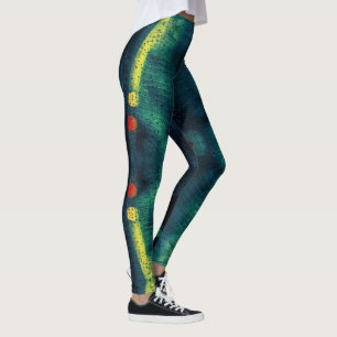 Leggings Motif vert pointillé par pluie