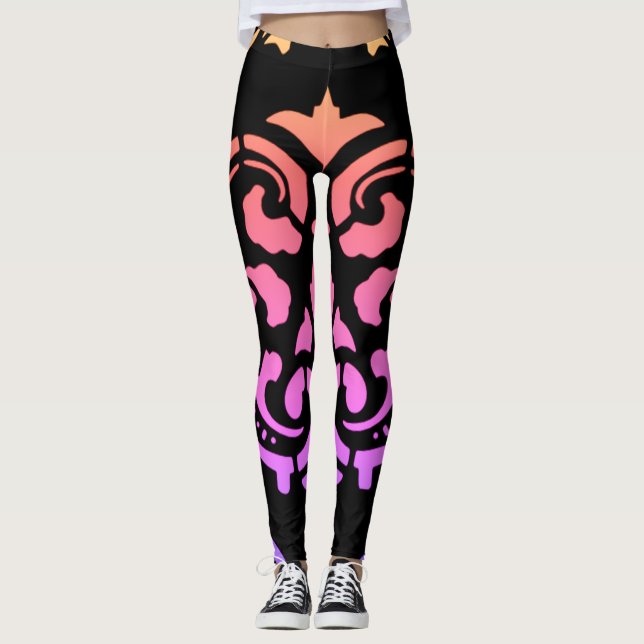 Leggings Motif victorien arc-en-ciel (Devant)