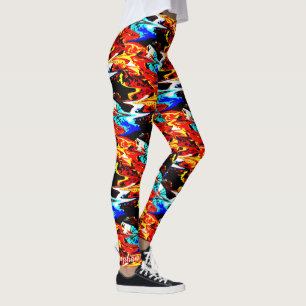 Leggings Motif vif personnalisé d'abrégé sur couleurs