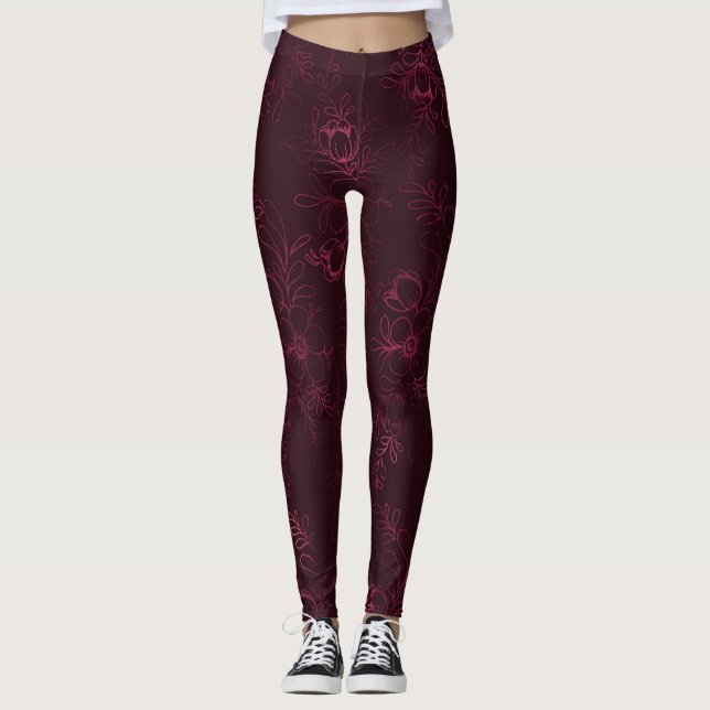 Leggings Motif Vin de Mûre  (Devant)