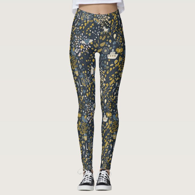 Leggings Motif vintage abstrait (Devant)