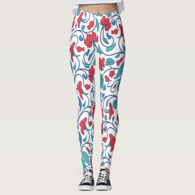 Leggings Motif vintage arabe floral sans couture. (Devant)