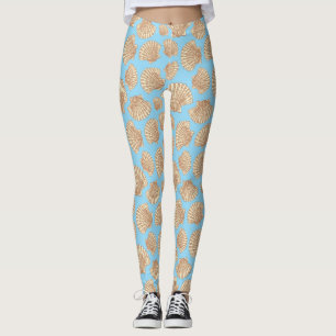 Leggings Motif vintage de coquillage de style