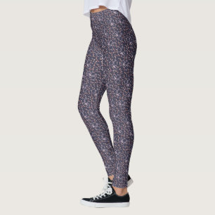Leggings Motif Vintage de vélo gris lavande rose