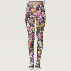 Leggings Motif vintage extérieur de pays floral