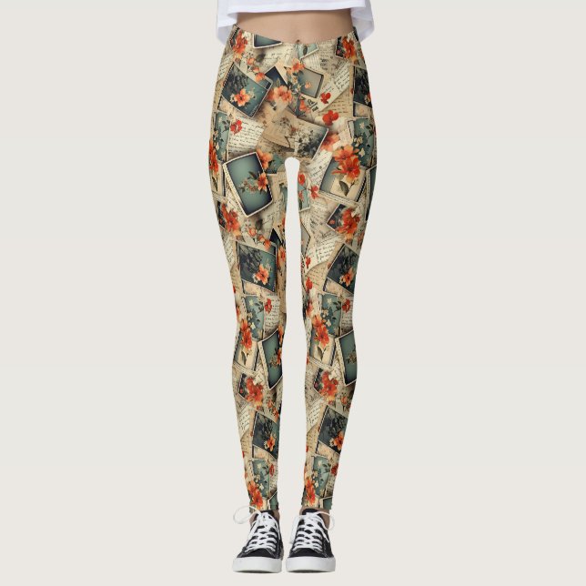 Leggings Motif vintage Floral (Devant)