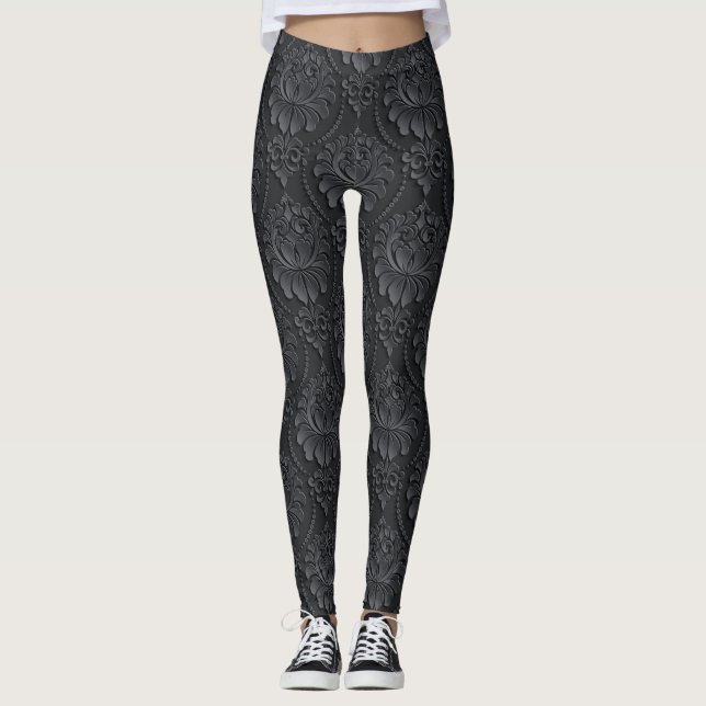 Leggings Motif Vintage noir (Devant)