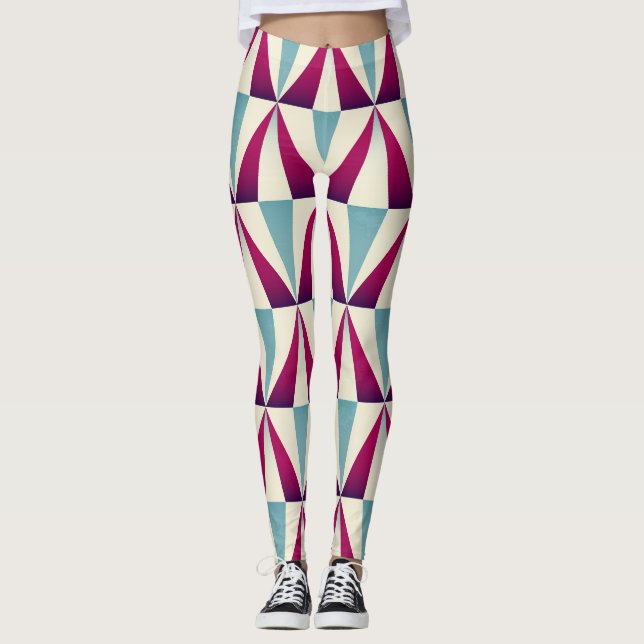Leggings motif vintage triangle géométrique sans couture. (Devant)