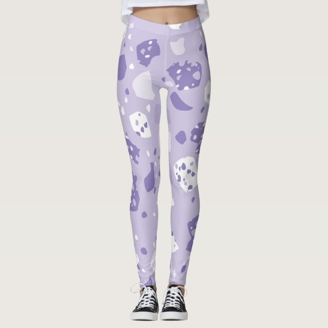 Leggings Motif violet abstrait minimal (Devant)