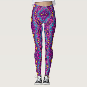 Leggings Motif violet Aztec