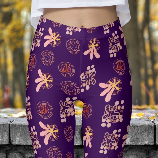 Leggings Motif violet tendance (Dark Purple Pattern Leggings)