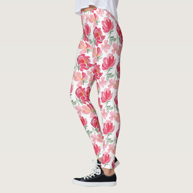 Leggings Motif Watercolor Peony (Gauche)