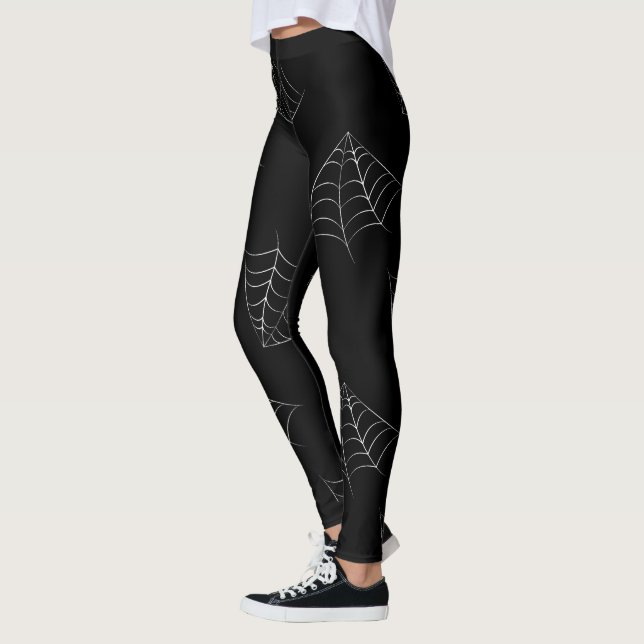 Leggings Motif Web Spider Black Halloween (Gauche)